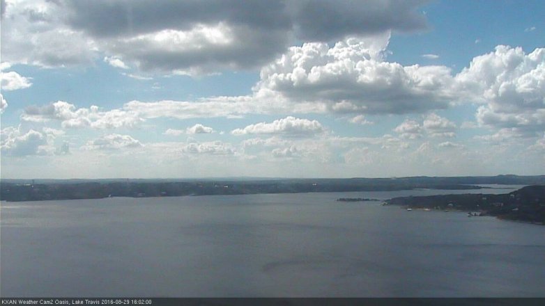 Lake Travis webcam, August 29, 2016 3:20 PM CT