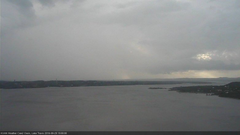 Lake Travis webcam, August 29, 2016 6:25 PM CT
