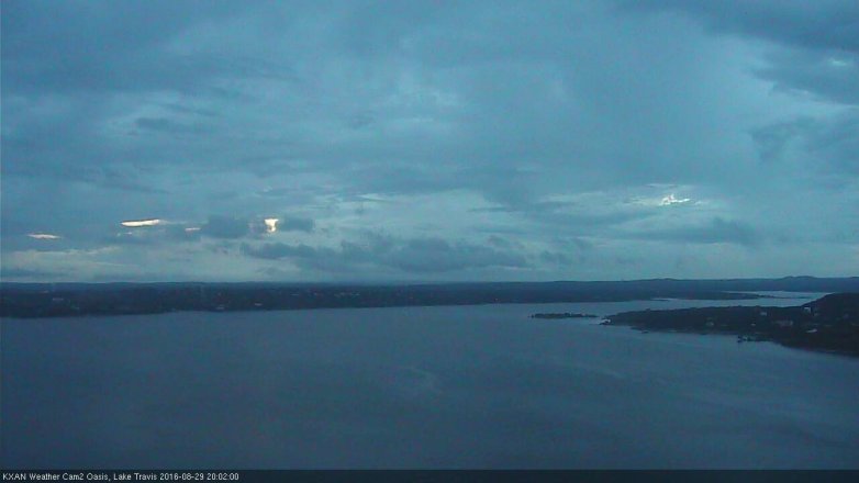 Lake Travis webcam, August 29, 2016 7:05 PM CT