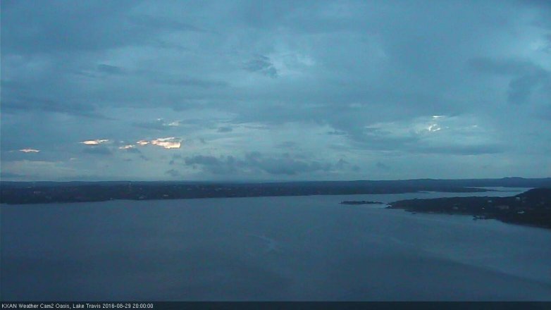 Lake Travis webcam, August 29, 2016 7:30 PM CT