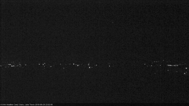 Lake Travis webcam, August 29, 2016 10:30 PM CT