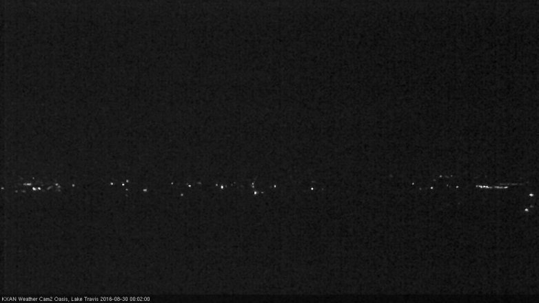 Lake Travis webcam, August 29, 2016 11:15 PM CT
