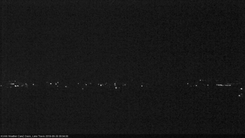 Lake Travis webcam, August 29, 2016 11:35 PM CT
