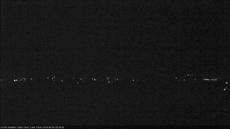 Lake Travis webcam, August 29, 2016 11:45 PM CT