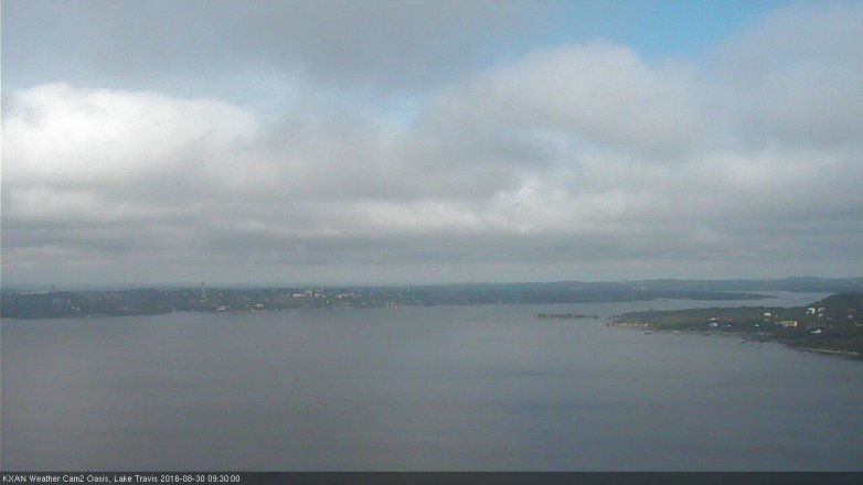 Lake Travis webcam, August 30, 2016 9:00 AM CT