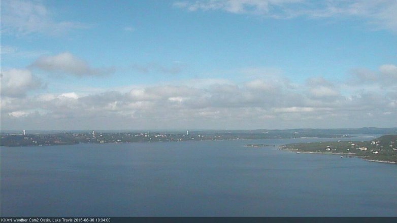 Lake Travis webcam, August 30, 2016 9:50 AM CT