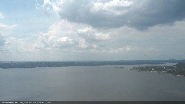 Lake Travis webcam, August 30, 2016 2:15 PM CT