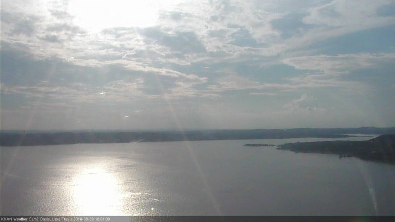 Lake Travis webcam, August 30, 2016 5:05 PM CT