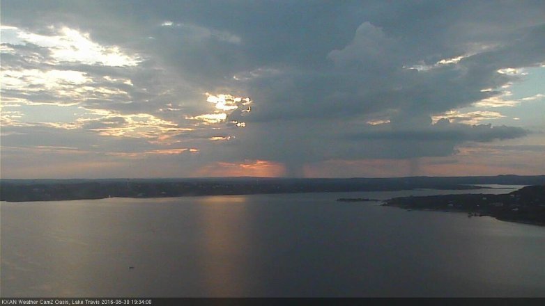 Lake Travis webcam, August 30, 2016 6:45 PM CT