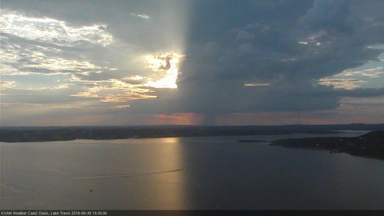 Lake Travis webcam, August 30, 2016 6:55 PM CT