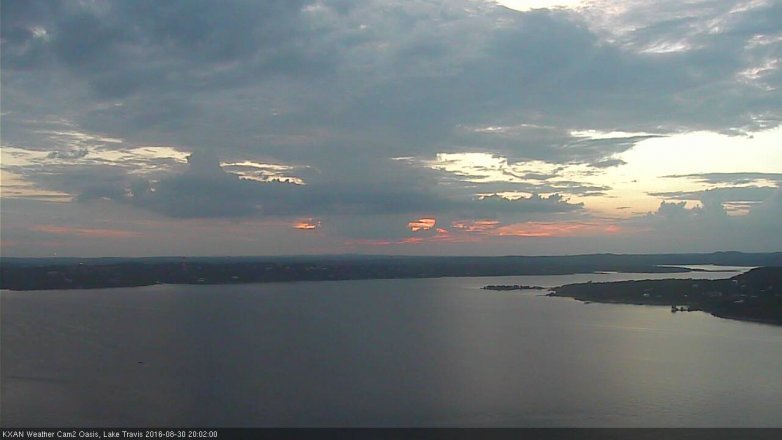 Lake Travis webcam, August 30, 2016 7:05 PM CT