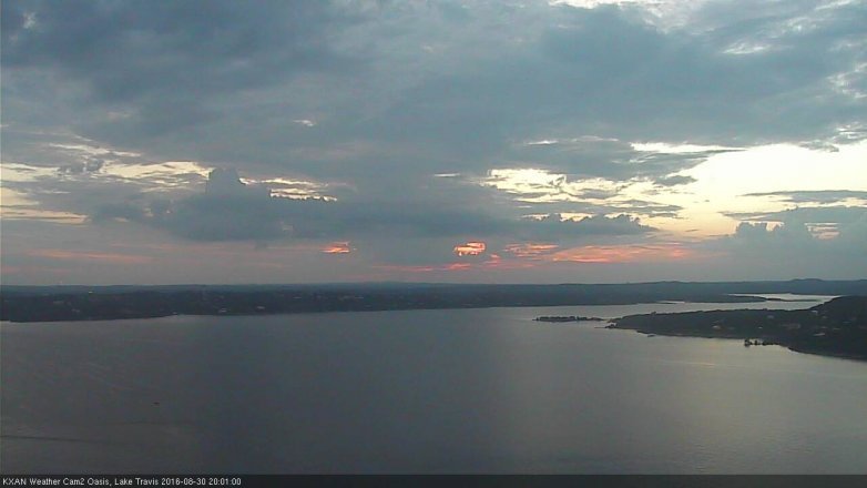 Lake Travis webcam, August 30, 2016 7:20 PM CT