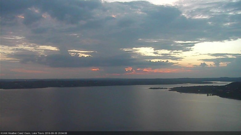 Lake Travis webcam, August 30, 2016 7:25 PM CT