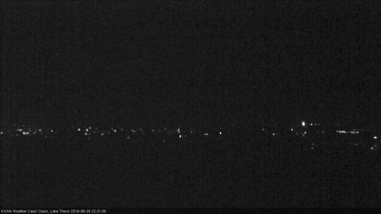 Lake Travis webcam, August 30, 2016 10:00 PM CT