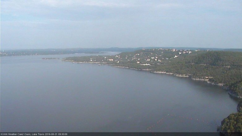 Lake Travis webcam, August 31, 2016 9:00 AM CT