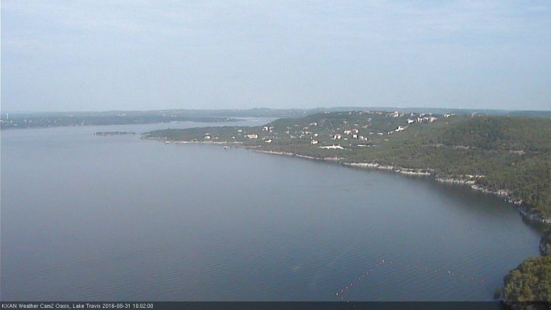 Lake Travis webcam, August 31, 2016 9:05 AM CT