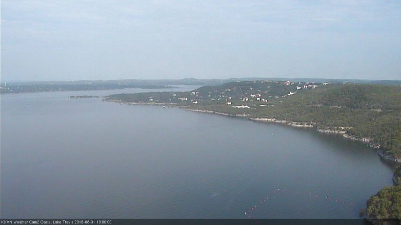 Lake Travis webcam, August 31, 2016 9:25 AM CT