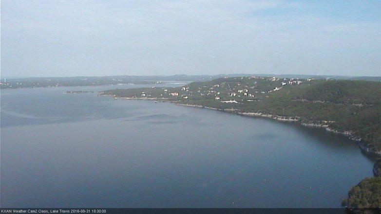 Lake Travis webcam, August 31, 2016 9:50 AM CT