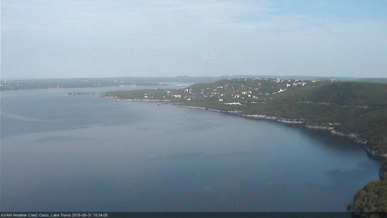 Lake Travis webcam, August 31, 2016 9:55 AM CT