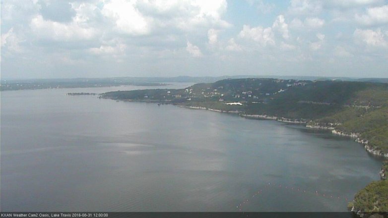 Lake Travis webcam, August 31, 2016 11:30 AM CT