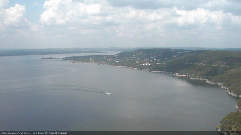 Lake Travis webcam, August 31, 2016 12:10 PM CT