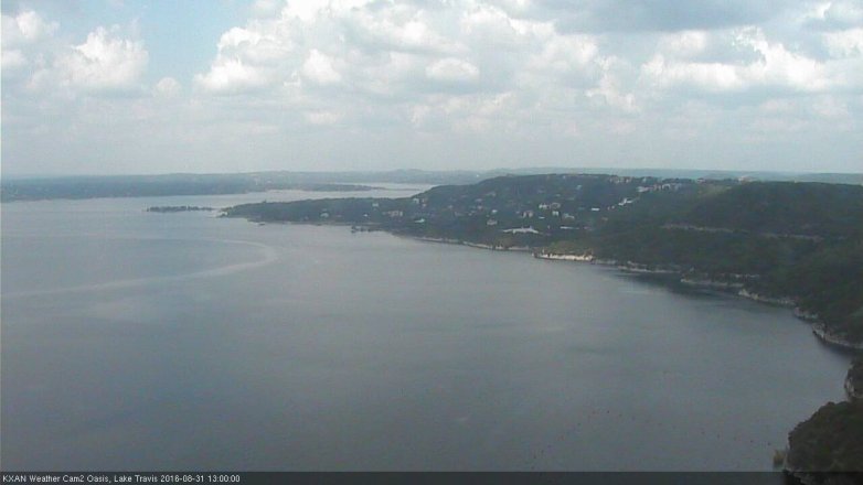 Lake Travis webcam, August 31, 2016 12:15 PM CT