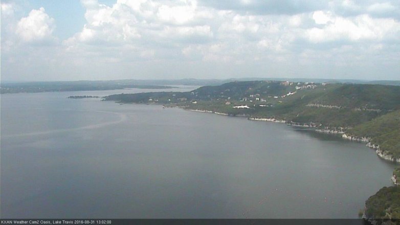 Lake Travis webcam, August 31, 2016 12:30 PM CT