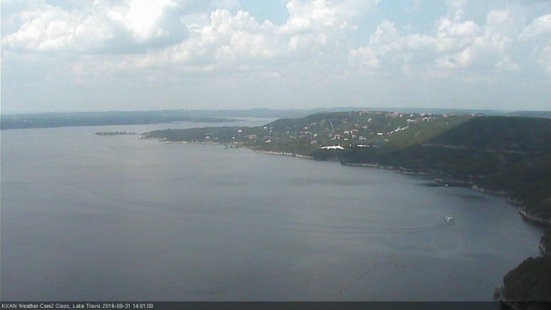 Lake Travis webcam, August 31, 2016 1:05 PM CT