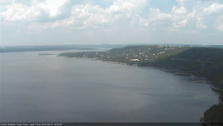 Lake Travis webcam, August 31, 2016 1:10 PM CT