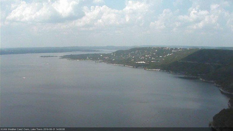Lake Travis webcam, August 31, 2016 1:15 PM CT