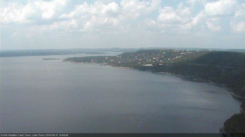 Lake Travis webcam, August 31, 2016 1:35 PM CT