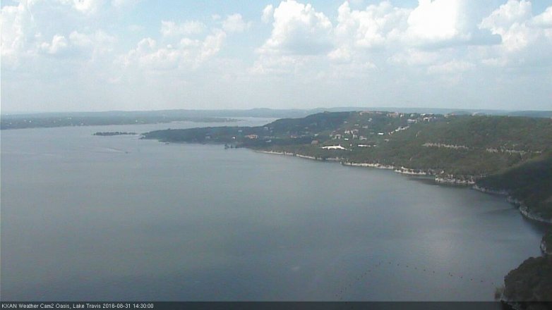 Lake Travis webcam, August 31, 2016 1:40 PM CT