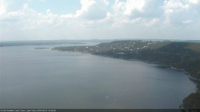Lake Travis webcam, August 31, 2016 1:45 PM CT
