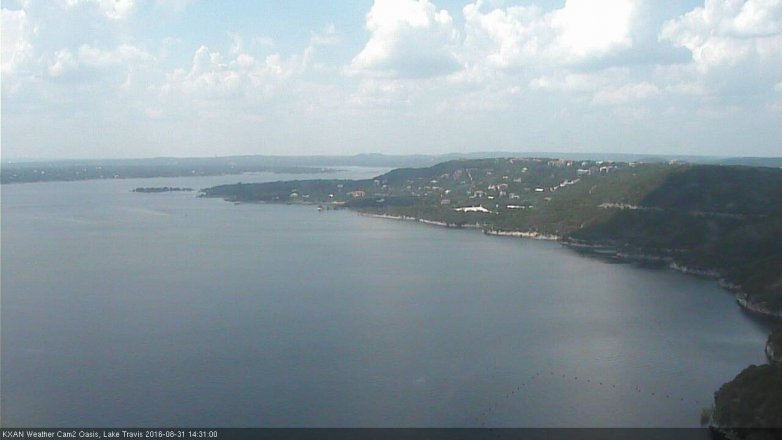 Lake Travis webcam, August 31, 2016 1:55 PM CT