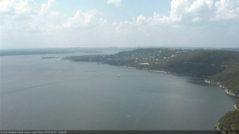 Lake Travis webcam, August 31, 2016 2:10 PM CT