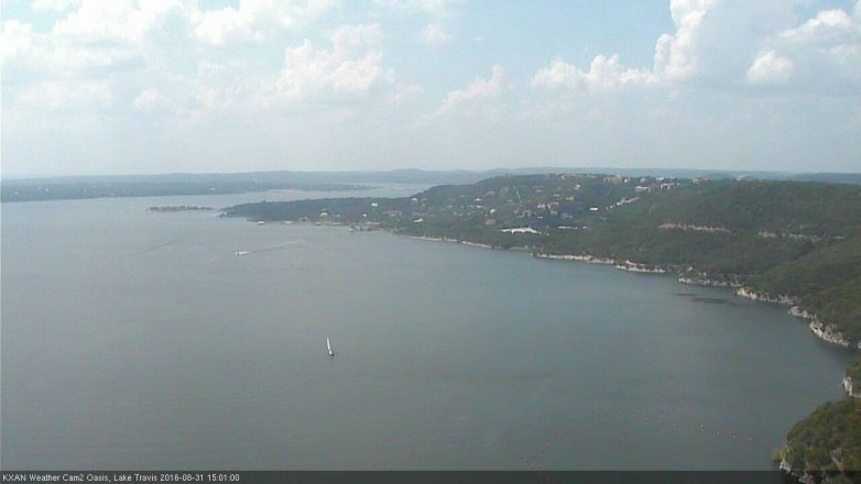 Lake Travis webcam, August 31, 2016 2:20 PM CT