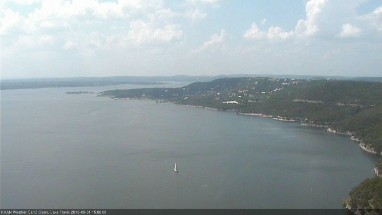 Lake Travis webcam, August 31, 2016 2:30 PM CT