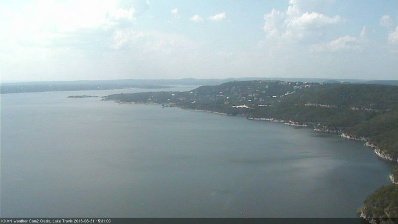 Lake Travis webcam, August 31, 2016 2:35 PM CT