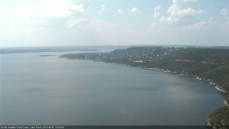 Lake Travis webcam, August 31, 2016 3:00 PM CT