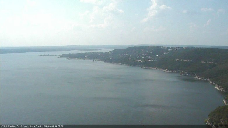 Lake Travis webcam, August 31, 2016 3:10 PM CT