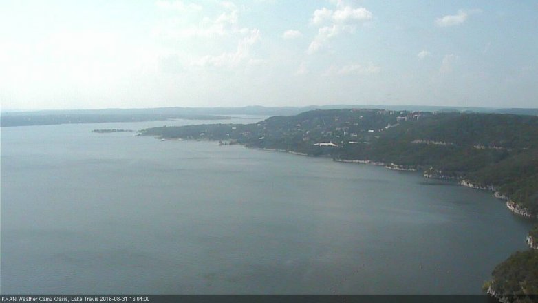Lake Travis webcam, August 31, 2016 3:20 PM CT