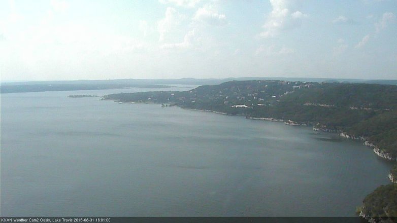 Lake Travis webcam, August 31, 2016 3:25 PM CT