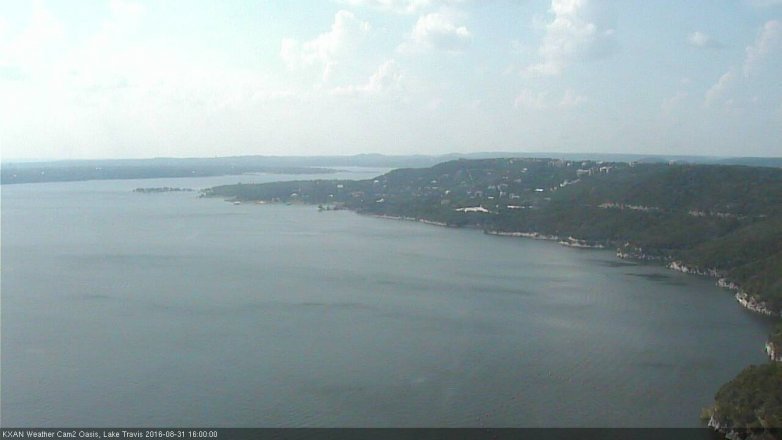 Lake Travis webcam, August 31, 2016 3:30 PM CT