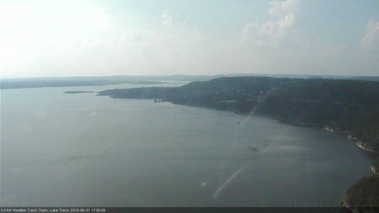 Lake Travis webcam, August 31, 2016 4:25 PM CT