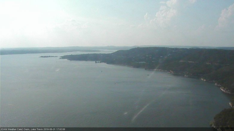 Lake Travis webcam, August 31, 2016 4:30 PM CT