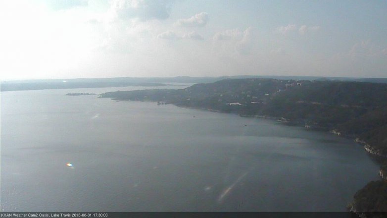 Lake Travis webcam, August 31, 2016 4:50 PM CT