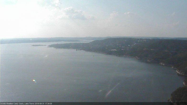 Lake Travis webcam, August 31, 2016 5:00 PM CT