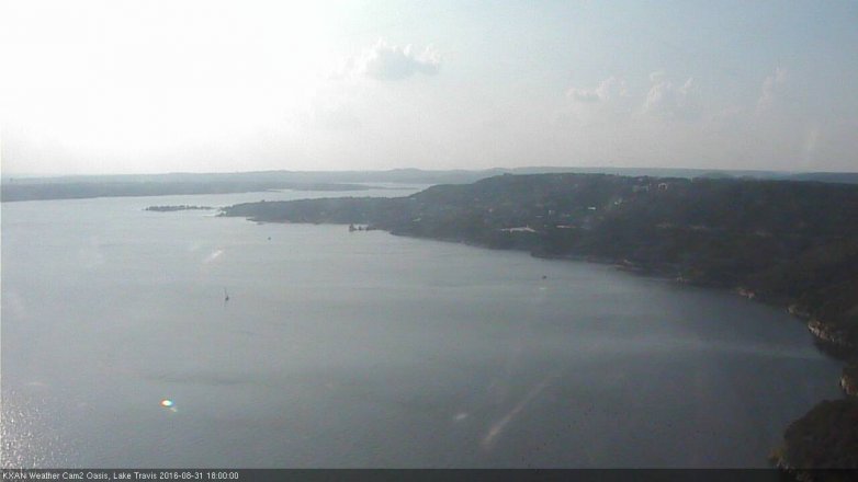 Lake Travis webcam, August 31, 2016 5:15 PM CT