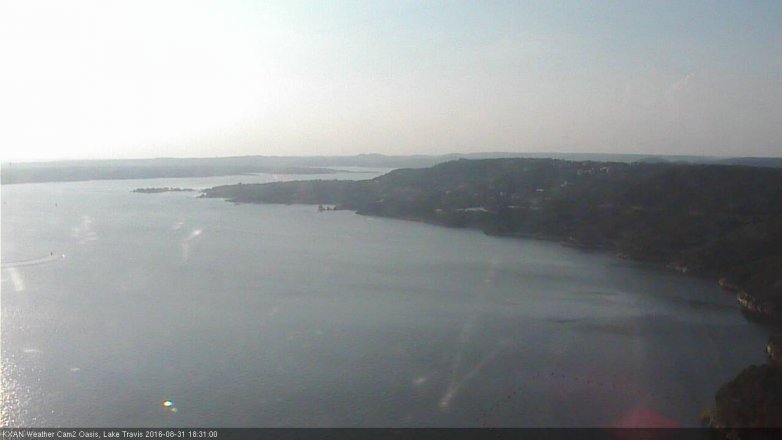 Lake Travis webcam, August 31, 2016 5:40 PM CT
