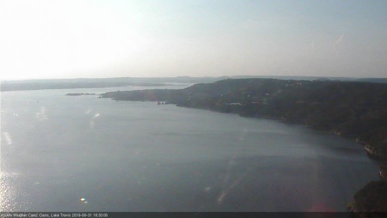 Lake Travis webcam, August 31, 2016 5:45 PM CT
